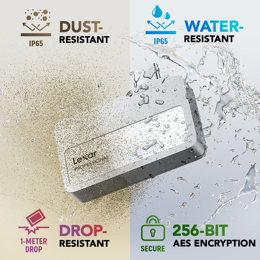 Lexar Professional Go External Portable SSD with Hub